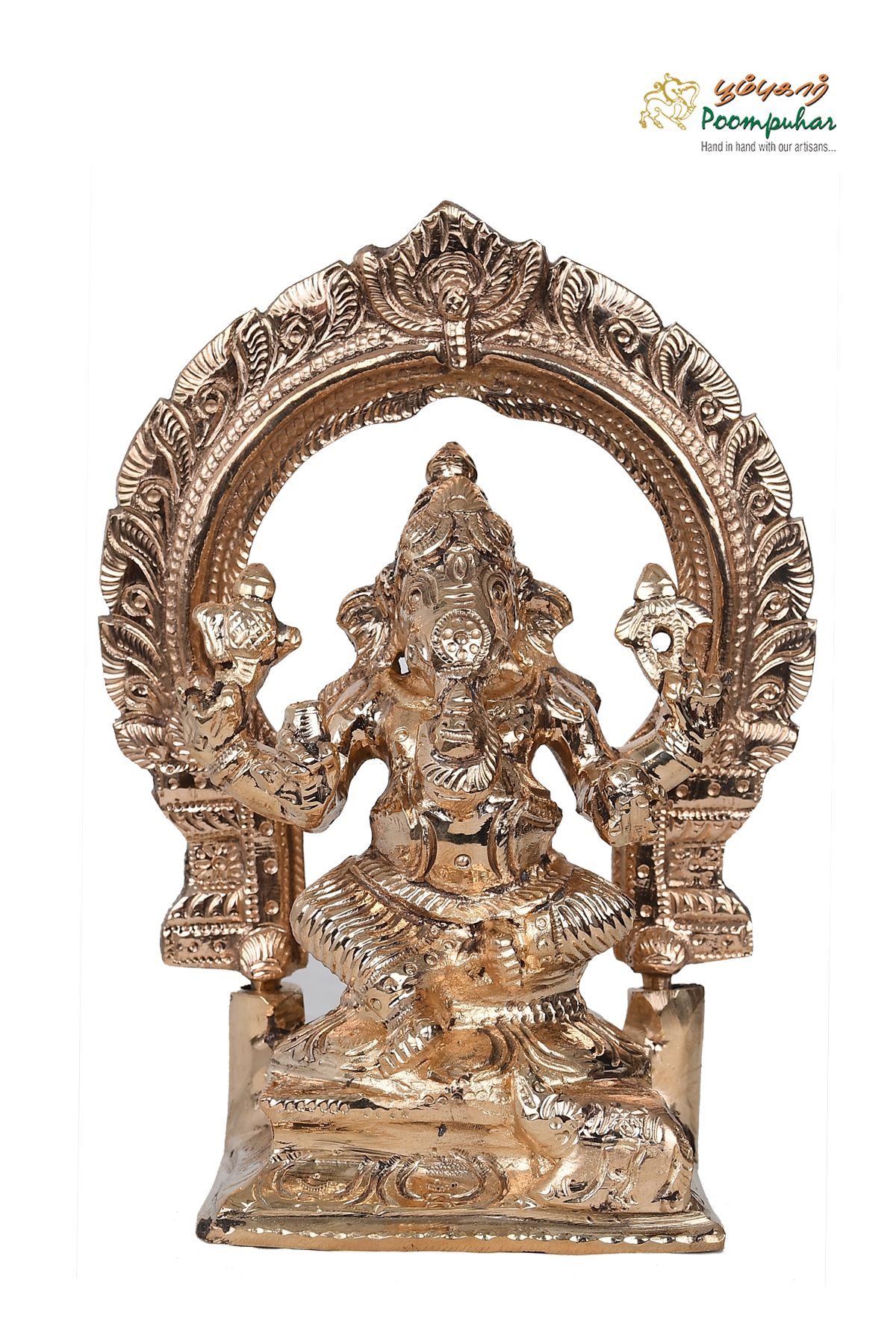 BRONZE 6INCH  SITTING GANAPATHY THIRUVACHI