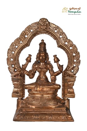 BRONZE 5IN SITTING LAKSHMI WITH THIRUVACHI