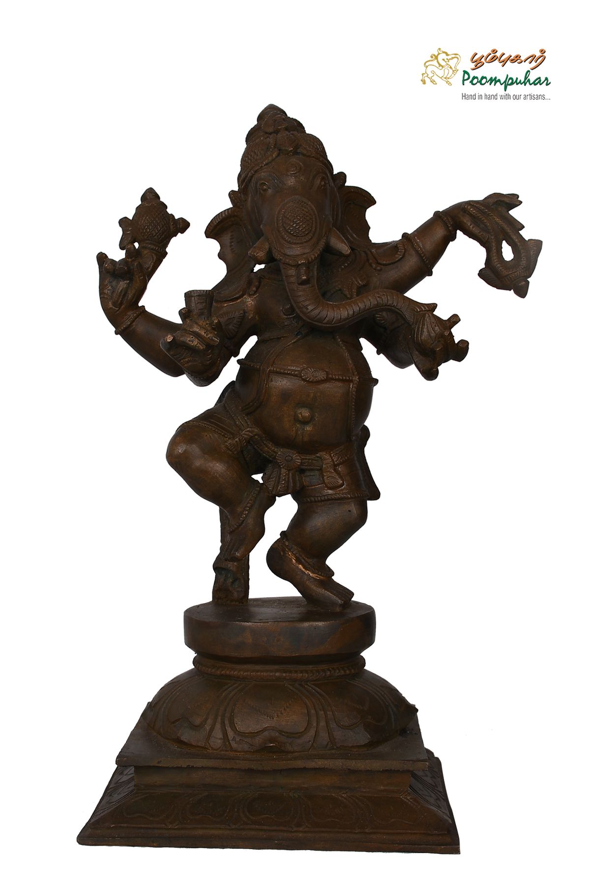 BRONZE 10IN DANCING GANESH