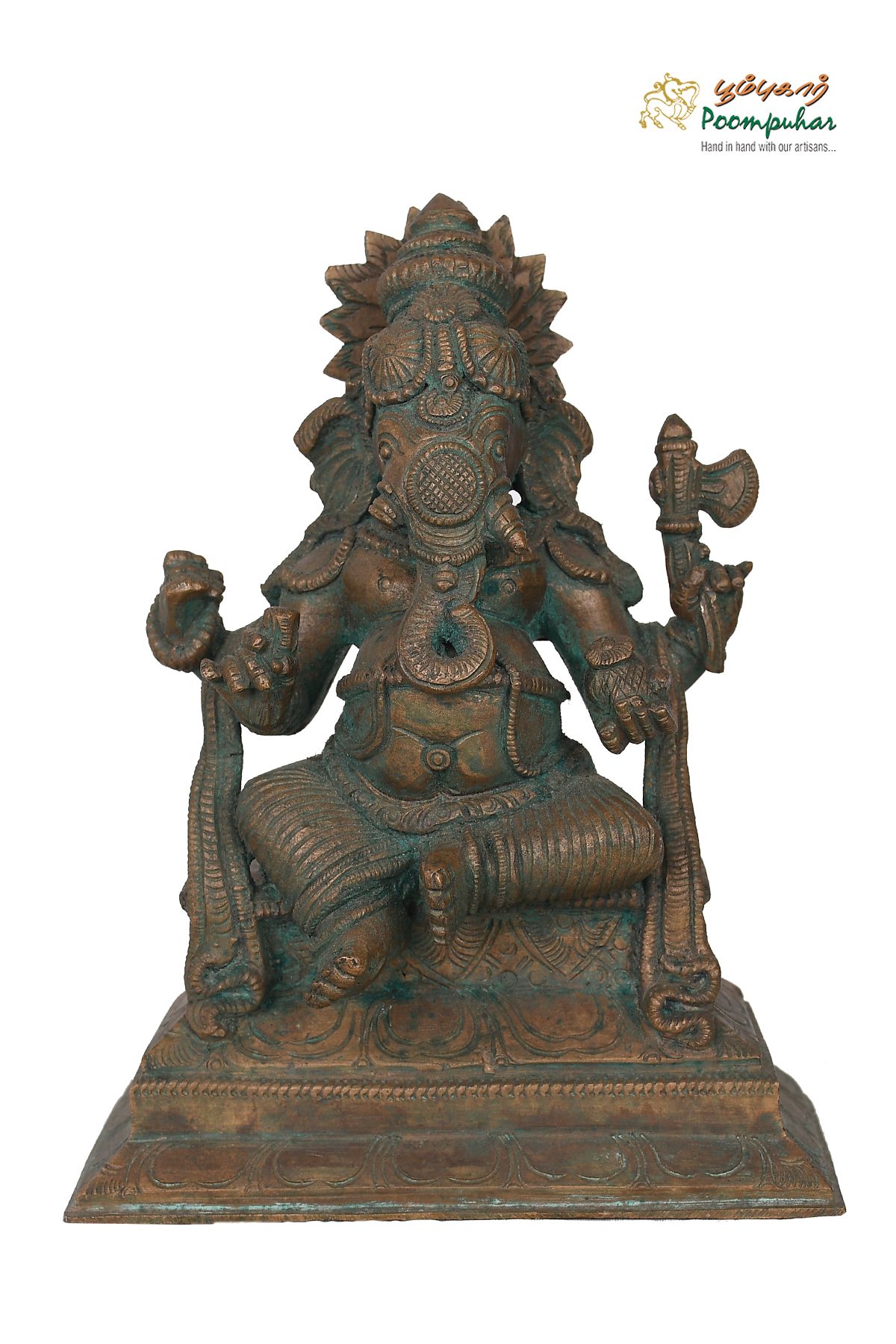 BRONZE 7INCH  SITTING GANESH