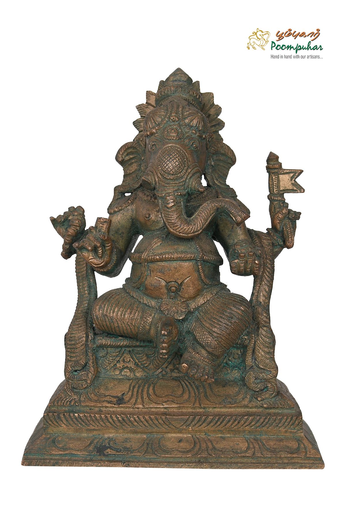 BRONZE 7INCH  SITTING GANESH