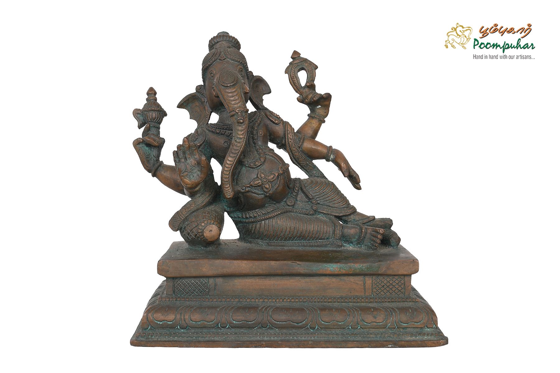 BRONZE 6 INCH SAYANA GANESH