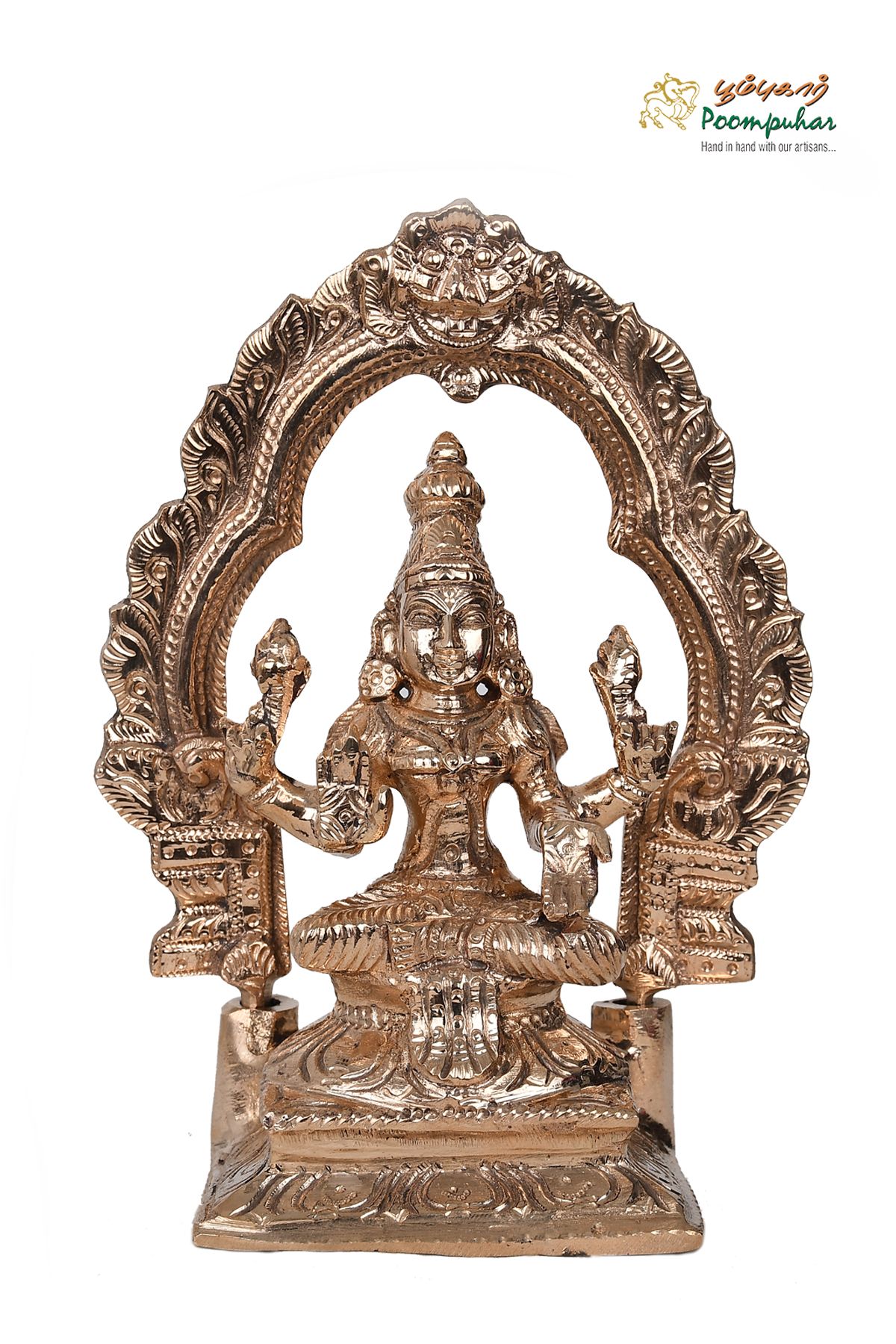 BRONZE 6 IN SITTING LAKSHMI WITH THIRUVACHI