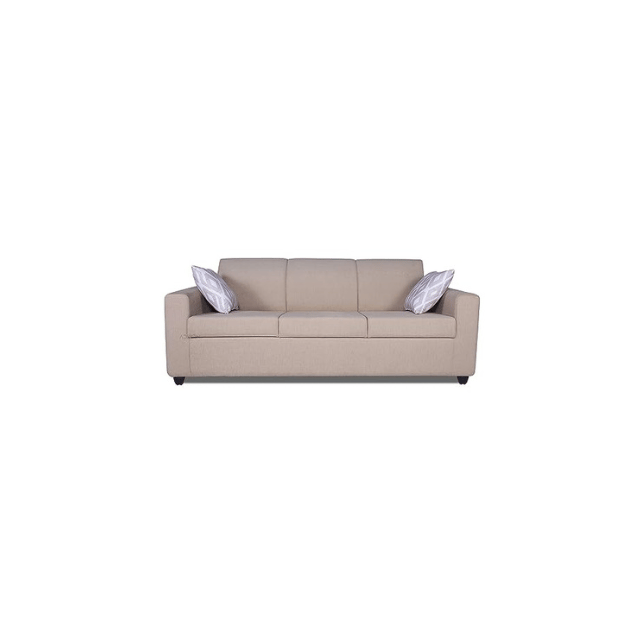 Five Seater 3+2 Sofa Set (Wood & Fabric, Beige)