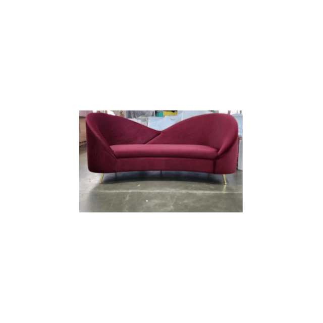 Wood Corner Aiza Velvet Two Seater Sofa in Nutmeg Maroon Colour