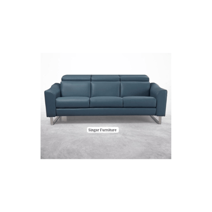 Home Centre  Leather Seater Sofa - Blue