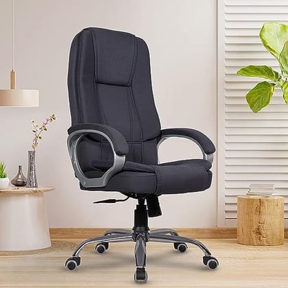 Premium Fabric Office Chair, High Back Ergonomic Home Office Executive Chair with Spacious Cushion Seat & Heavy Duty Metal Base