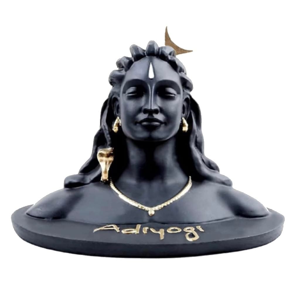 Aaradhak Adiyogi Shiva Statue - Mini Adiyogi for Car Dashboard, Pooja, Home, Office Decor & Spiritual Gifting (Black) - Mahadev Murti, Idol, Lord Adiyogi Shankara