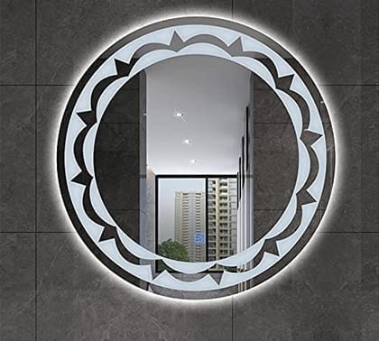 Round Wall-Mounted | LED Lighted Illuminated Bathroom Vanity Mirror with Touch Sensor.