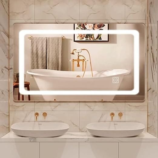 Led Bathroom Mirror Vanity Mirror Dimmable Waterproof with 3 Color Temperature for Makeup