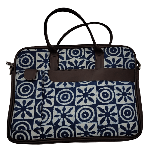 Nirjhari Crafts Leather and Fabric Laptop Bag