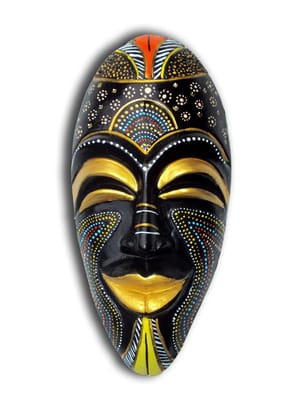 NEW LIFE Terracotta Wall Hanging African Jumbo Home Decorative Mask Showpiece (Multicolour, 40 cms)