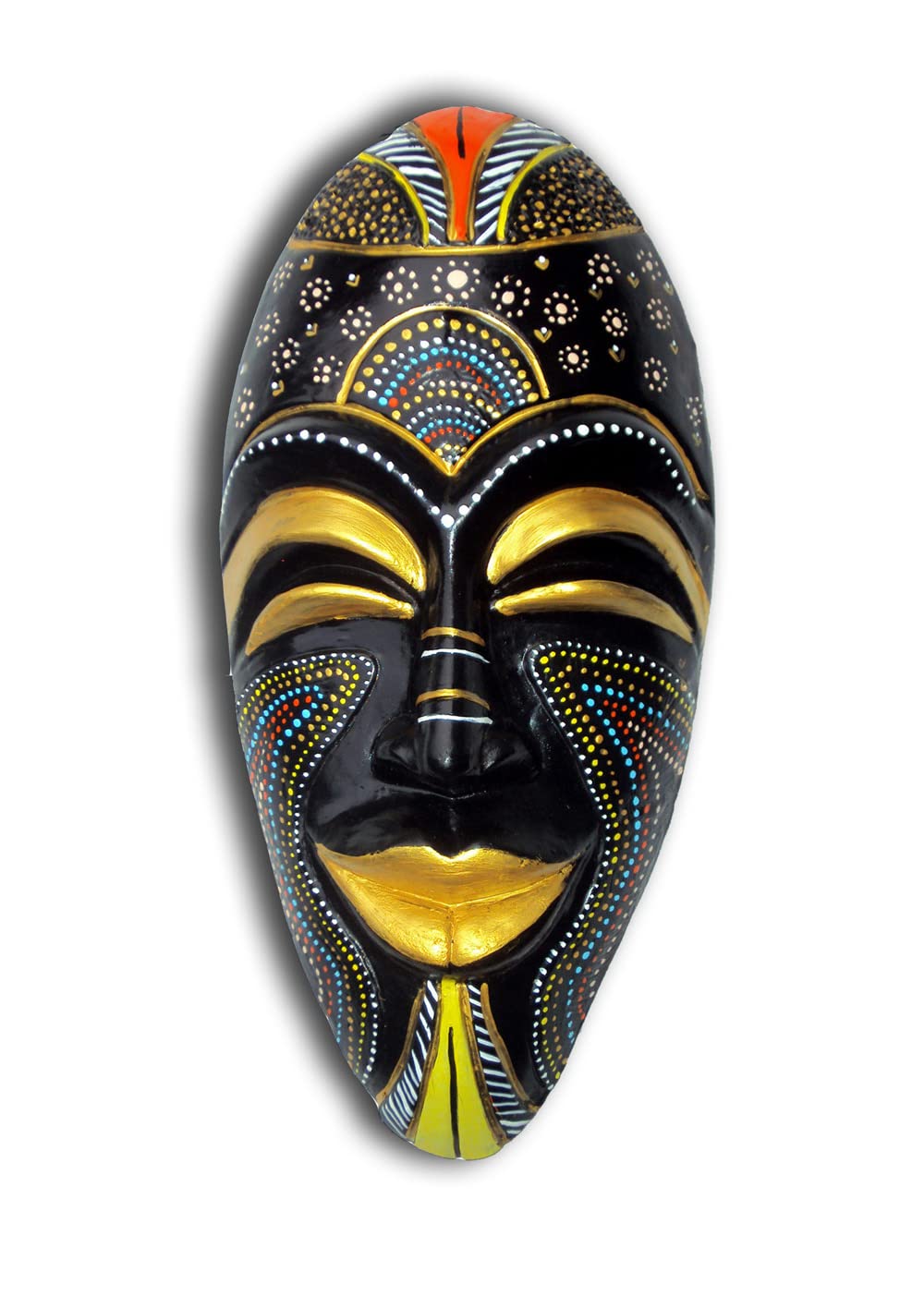 NEW LIFE Terracotta Wall Hanging African Jumbo Home Decorative Mask Showpiece (Multicolour, 40 cms)