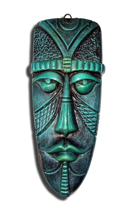 NEW LIFE Terracotta Wall Hanging Home Decorative Mask Showpiece -27 cm (Green)