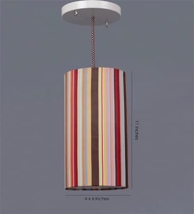 Colorful Stripes Cylindrical Hanging Shade