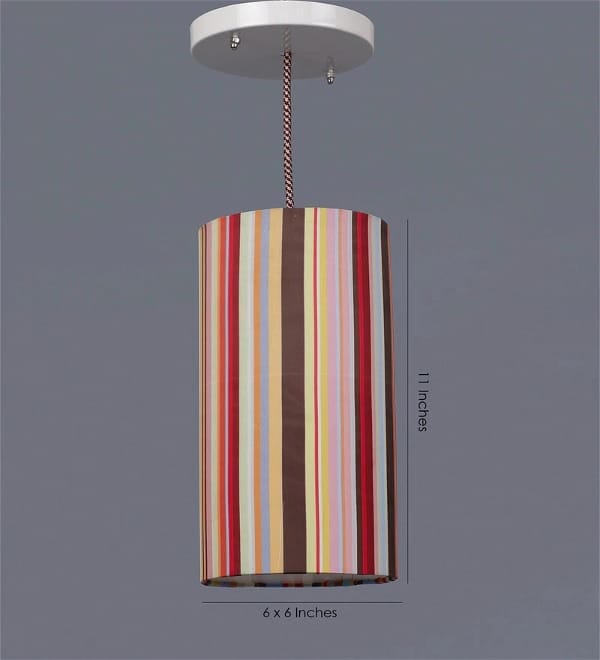 Colorful Stripes Cylindrical Hanging Shade