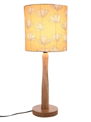 Mustard Flora Wooden Lamp