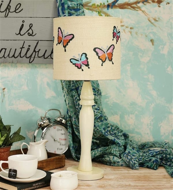 Butterfly On Jute Lamp