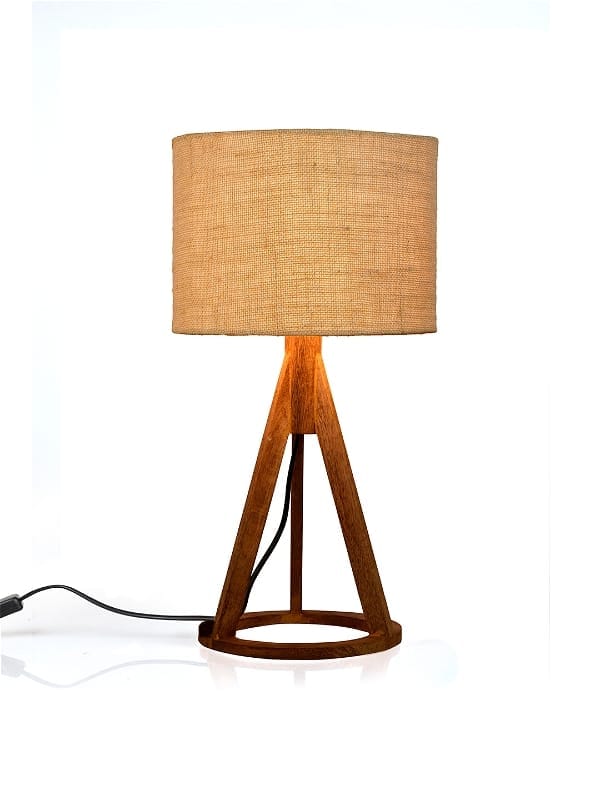 Jute White Trio Wooden Lamp