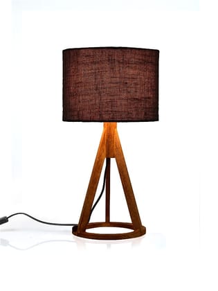 Jute Black Trio Wooden Lamp