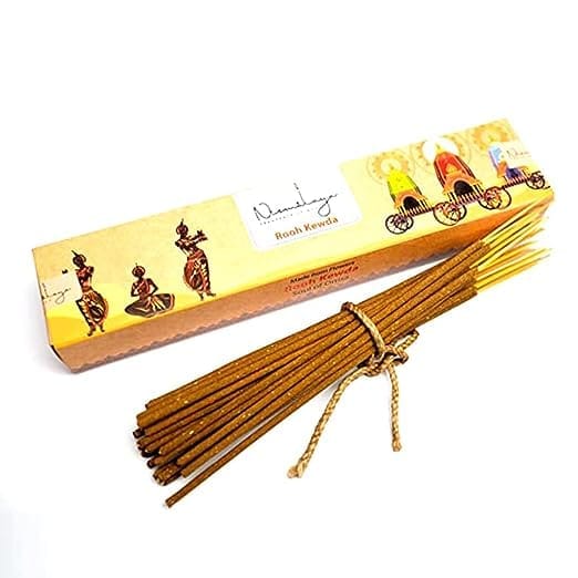 Nirmalaya Rooh Kewda Incense Sticks Agarbatti | Organic Incense Sticks | 100% Natural and Charcoal Free Agarbatti Sticks for Room (40 Sticks in a Pack) Floral Fragrance