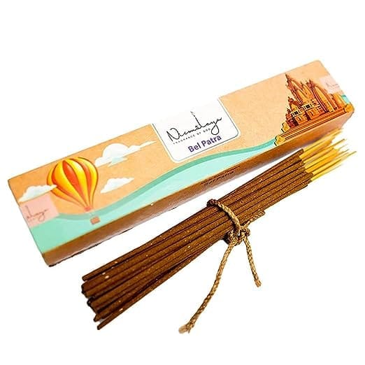 Nirmalaya Bel Patra Incense Sticks Agarbatti | Organic Incense Sticks | 100% Natural and Charcoal Free Agarbatti Sticks for Room (40 Sticks in a Pack) Floral Fragrance