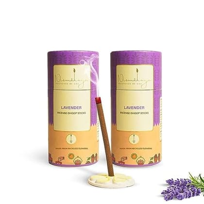 Nirmalaya Good Sleep Pack Combo (Pack of 2) | Lavender Dhoop Sticks for Pooja 40 Sticks | Bamboo Less Dhoop Sticks for Home/Office | Dhup for Puja with Holder Stand | Best for Long Lasting Fragrances