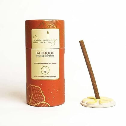 Nirmalaya 100% Natural Bakhoor Dhoop Sticks for Pooja 40 Sticks| Bamboo Less Dhoop Sticks for Home/Office | Dhup for Puja with Holder Stand | Best for Long-Lasting fragrances