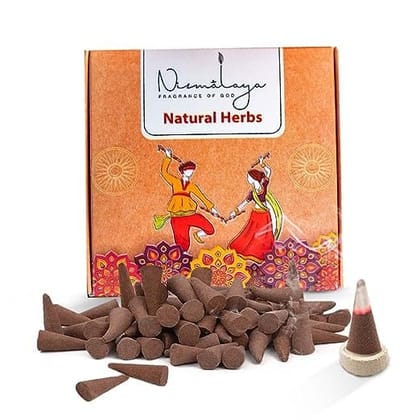 Nirmalaya Natural Herbs Incense Cones | Incense Cones for Pooja Recycled Flowers | Organic Dhoop Cones (40 Units)