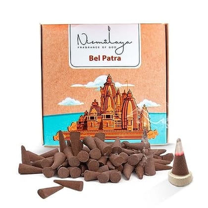 Nirmalaya Bel-Patra Incense Cones | Incense Cones for Pooja Recycled Flowers | Organic Dhoop Cones (40 Units)