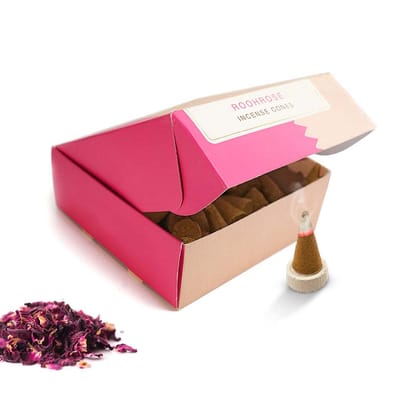irmalaya 100% Natural Rooh Rose Incense Cones (Dhoop) | Incense Cones (40 Units) | Dhoop Cones for Pooja | Incense Cones for Fragrance