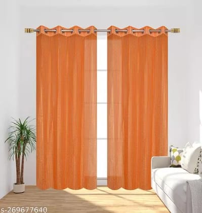 Newlook Designs Tissue Net Window Curtains for Bedroom Living Room and Office- Pack of 2