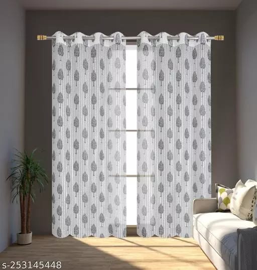 Alluring Trendy Window Net Curtain Pack of 2 (5ftX4ft)