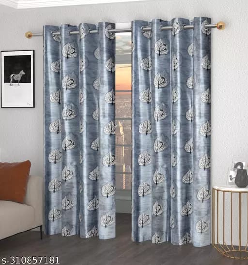 Alluring Polyester Door curtains (4 ft X 7 ft) pack of 2