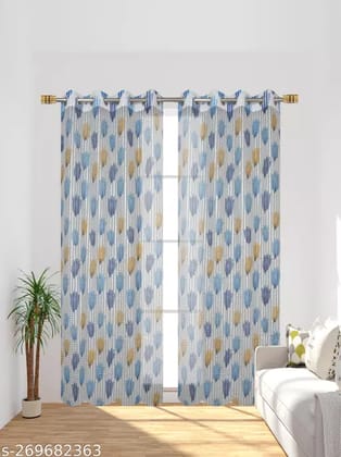 Gorgeous Tissue Net Window Curtains (size 4ft X 5ft) for Bedroom Living Room and Office- Pack of 2