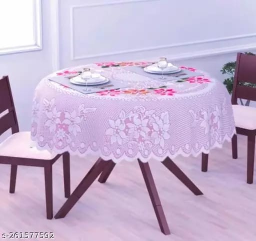 Pink Floral Design 4 Seater Round Table Cover 40*40 inches