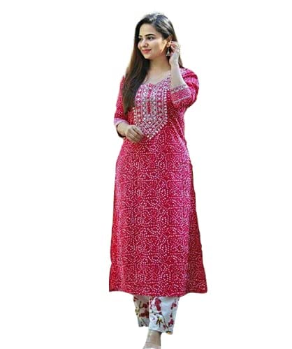 Embroiderd kurti with plazzo pent in rayon