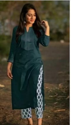 Beautiful tagai kurti with printed rayon pant