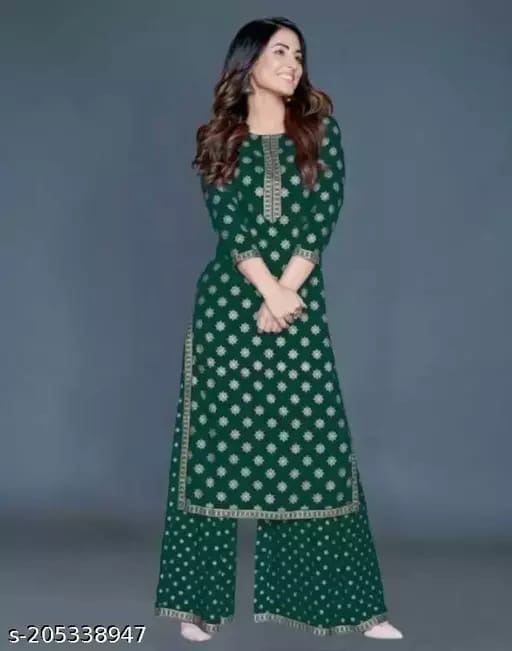 Women's Viscose Rayon Kurta and Palazzo Set