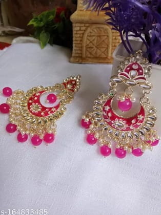 Fargin Pink Earrings for Women and Girls MEENA KARI EARRING