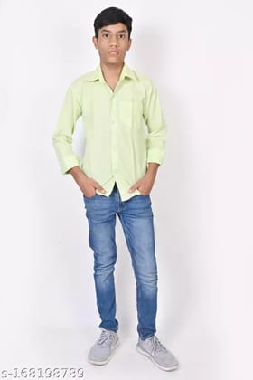 Boys full sleev plain cotton  shirt