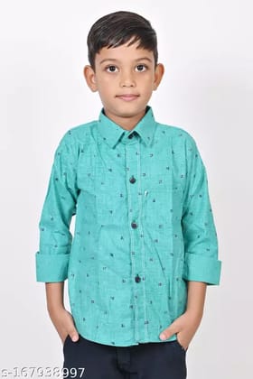 Cotton blend full sleeve printed shirt for boys