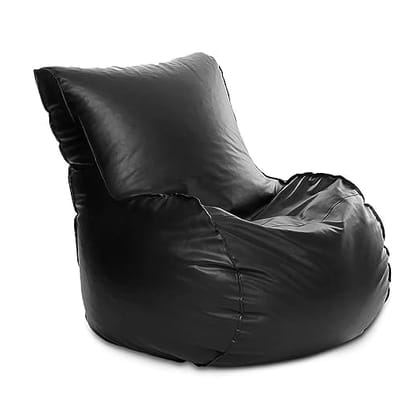 ink craft Bean Bag Chair Cover Without Beans for Adults – Ideal for Bedroom, Living Room, Office & Home, and Outdoor Spaces like Lawn and Garden – Sleek Black Elegance