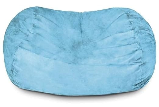 ink craft 6ft Bean Bag Chair, Velvet Jumboo Size Beanbag Cover Without Shredded Foam for Office Home Bedroom (Aqua)