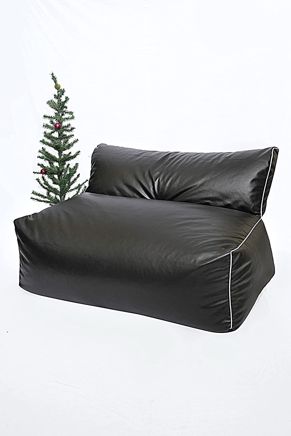 ink craft 2-Seater Black Bean Bag Cover Without Beans, Perfect for Home, Bedroom, Office, and Lounge – Stylish Comfort in a Contemporary Design