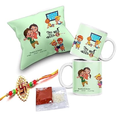 Delberto Rakhi Rakhi for Brother Most Awesome Bro Printed Mug Gift Set of Mug 330ml Gift Best Rakhi Gift for Brother Rakhi for Brother (Most Awesome BRO-Mug-Rakhi-Card)