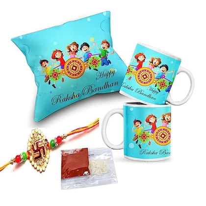 Delberto Rakhi Rakhi for Brother Most Awesome Bro Printed Mug Gift Set of Mug 330ml Gift Best Rakhi Gift for Brother Rakhi for Brother (Most Awesome BRO-Mug-Rakhi-Card)