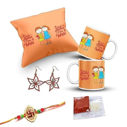 Delberto Rakhi Rakhi for Brother Most Awesome Bro Printed Mug Gift Set of Mug 330ml Gift Best Rakhi Gift for Brother Rakhi for Brother (Most Awesome BRO-Mug-Rakhi-Card)