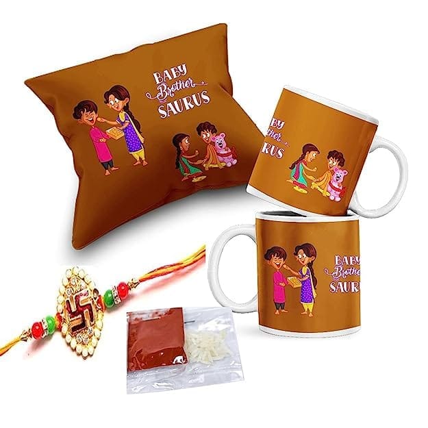 Delberto Rakhi Rakhi for Brother Most Awesome Bro Printed Mug Gift Set of Mug 330ml Gift Best Rakhi Gift for Brother Rakhi for Brother (Most Awesome BRO-Mug-Rakhi-Card)