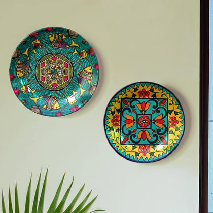 Hanging plate decorative plate Wall Hanging Ceramic Decorative Combo Plates 8"&10" - 2 pcs Set|